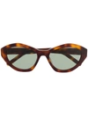 Saint Laurent Sl M60 Cat-eye Frame Tortoiseshell Sunglasses In Brown
