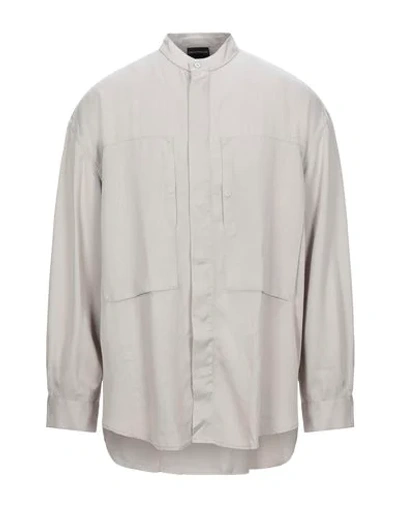 Emporio Armani Solid Color Shirt In Grey