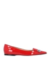 Sergio Rossi Ballet Flats In Red