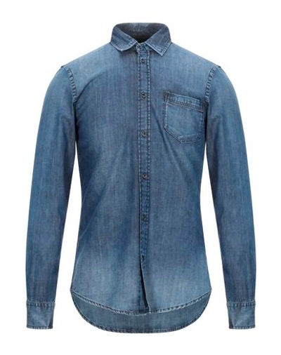 Trussardi Jeans Denim Shirts In Blue