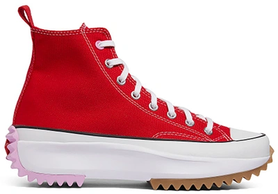 Pre-owned Converse  Run Star Hike Hi University Red In University Red/peony Pink-white