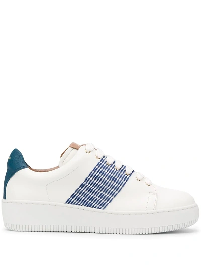 Agnona Stitch Detail Sneakers In White