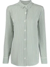 Equipment Essential Stripe Silk Shirt In Green