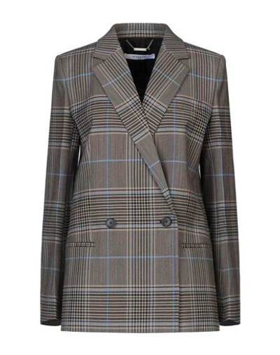 Givenchy Structured Check Jacket In Blue Grey