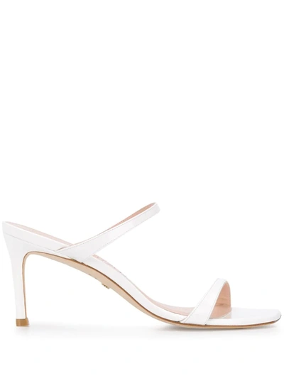 Stuart Weitzman Aleena Slide Sandal In Cream Nappa Leather