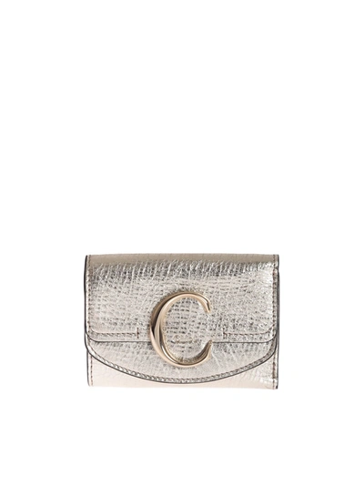 Chloé Mini Trifold Wallet In Gold Color