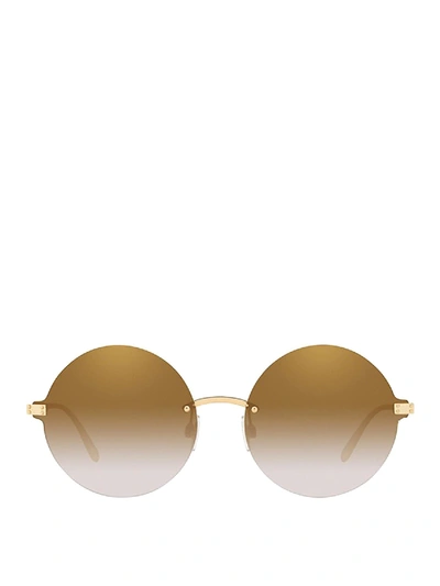 Dolce & Gabbana Logo Plaque Round Sunglasses In Bronze