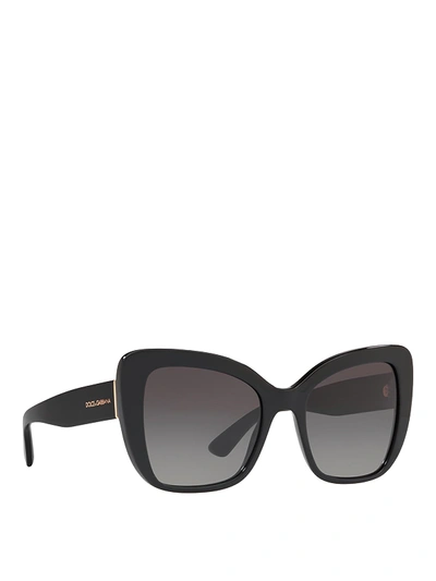 Dolce & Gabbana Logo Lettering Black Acetate Sunglasses