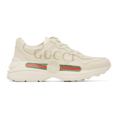 Gucci Off-white Rhyton Logo Sneakers In White Multi