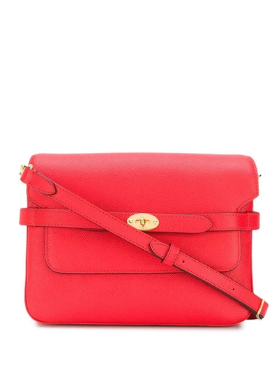 Mulberry Bayswater Pebbled Leather Crossbody Bag In Red