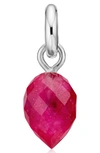 Monica Vinader Fiji Bud Teardrop Enhancer In Silver/ Pink Quartz