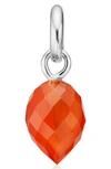 Monica Vinader Fiji Bud Teardrop Enhancer In Silver/ Orange Carnelian