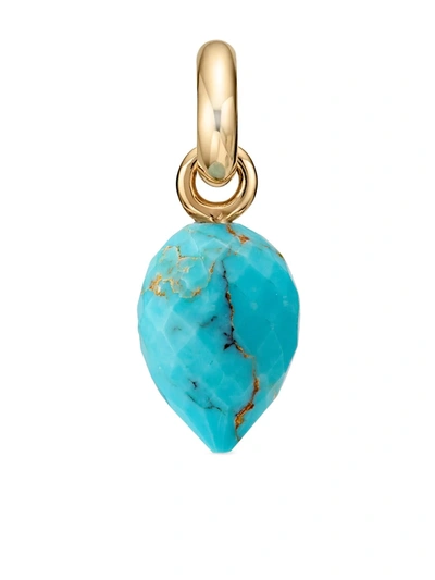Monica Vinader Fiji Bud Gemstone Pendant Charm In Yellow Gold/ Turquoise