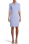 Anne Klein Zip Front Sheath Dress In High Sky