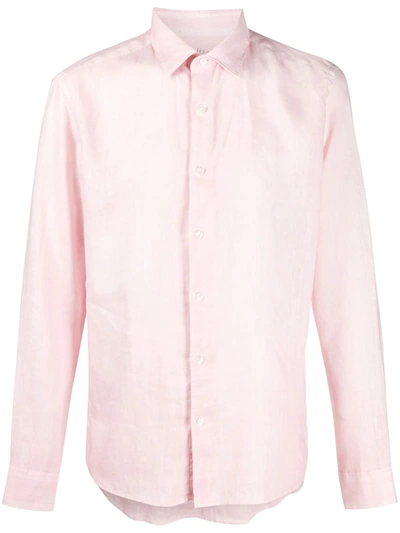 Altea Crinkled Effect Curved Hem Shirt In Pink