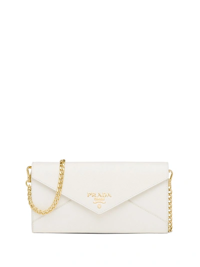 Prada Envelope Style Wallet-on-chain In White