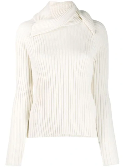 Y/project Ribbed Merino Wool-blend Turtleneck Sweater In White