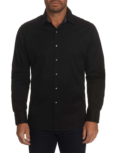 Robert Graham Men's Andretti Tonal Paisley Contrast-reverse Sport Shirt In Black