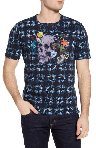 Robert Graham Men's Speed Limit Batik Skull-print T-shirt In Multi
