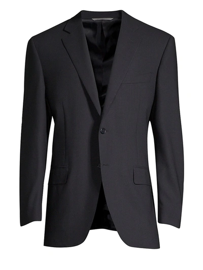 Canali Black Edition Classic Fit Knit Wool Blend Blazer In Navy