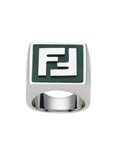 Fendi Ring Mit Ff In Silver