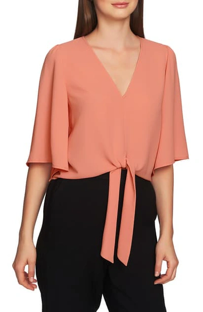 1.state Tie-front Crop Top In Romantic Apricot