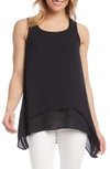 Karen Kane Layered Sleeveless Top In Black