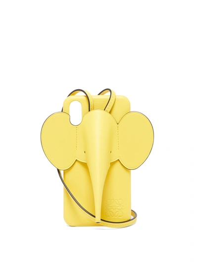 Loewe Elephant Iphone X/xs Case & Crossbody Strap In Yellow & Orange
