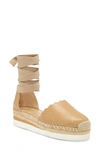 Vince Camuto Brittie Platform Espadrille Sandal In Dulce De Leche Leather