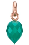 Monica Vinader Fiji Bud Pendant Charm In Rose Gold/ Green Onyx