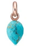 Monica Vinader Fiji Bud Mini 18ct Rose Gold-plated Vermeil Silver And Turquoise Pendant In Rose Gold/ Turquoise
