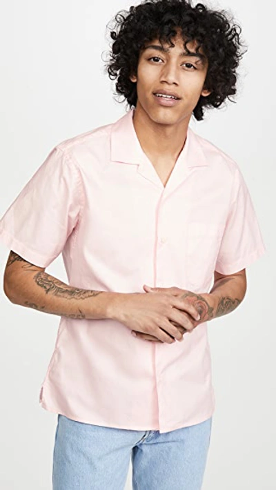 Gitman Vintage Summer Hopsack Short Sleeve Shirt In Pink