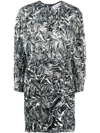 Iro Fenian Printed Fil Coupé Metallic Georgette Mini Dress In Black