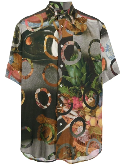 Vivienne Westwood Fruit Print Oversized Shirt In Black