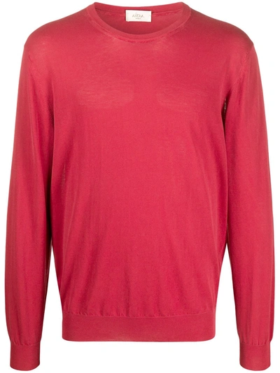 Altea Crew Neck Cotton Sweatshirt In Red