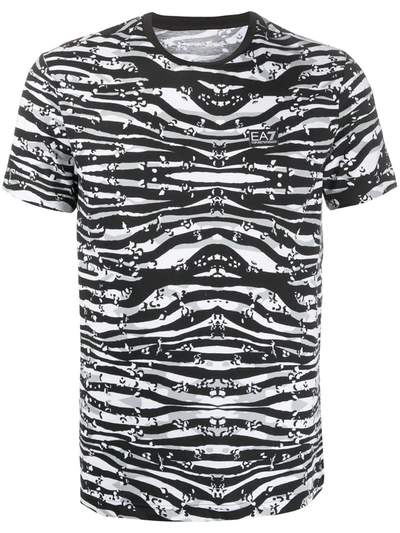 Ea7 Graphic Print Crew Neck T-shirt In Black