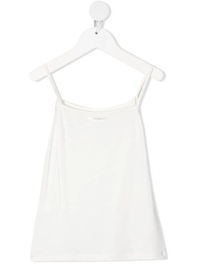 La Perla Kids' Satin-trimmed Cami Top In White