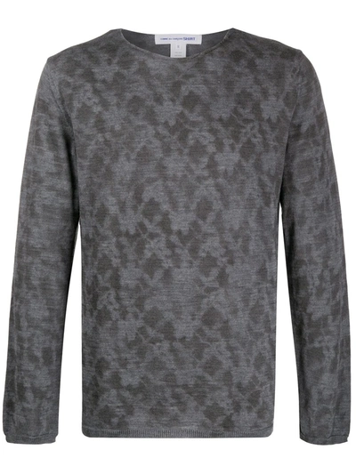 Comme Des Garçons Shirt Tie-dye Wool Jumper In Grey