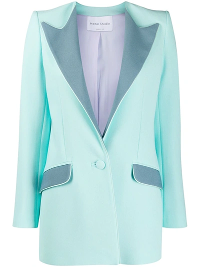 Hebe Studio Vivisa Colour Block Blazer In Turquoise