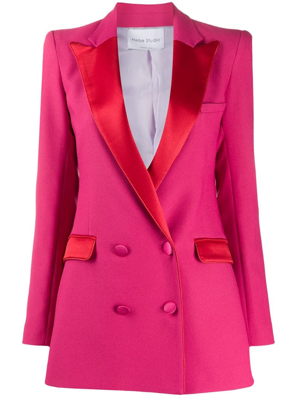Hebe Studio Double Breasted Blazer In Pink | ModeSens