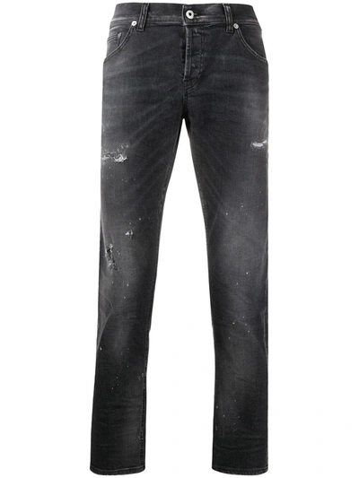 Dondup Mius Mid-rise Slim Jeans In Black