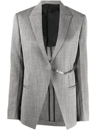 Alyx Striped Chain-embellished Blazer In Grey