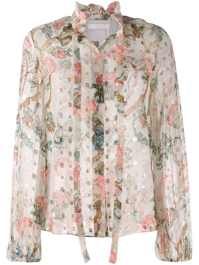 Chloé Shirt In Multicolor Tech/synthetic In White
