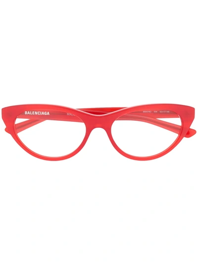 Balenciaga Cat Eye Glasses In Red