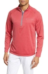 Vineyard Vines Sankaty Stripe Half Zip Performance Pullover In Sailors Red