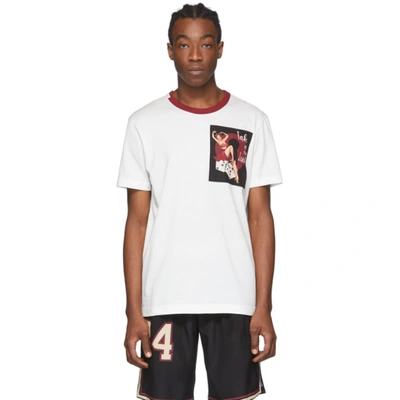 Dolce & Gabbana Dolce And Gabbana White Pin-up T-shirt In White,black,red