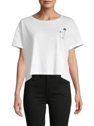 French Connection Take It Easy Cropped T-shirt In Summer White