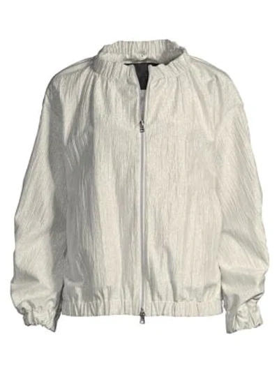 Herno Women's Ruched Metallic Jacket In Silver Pa