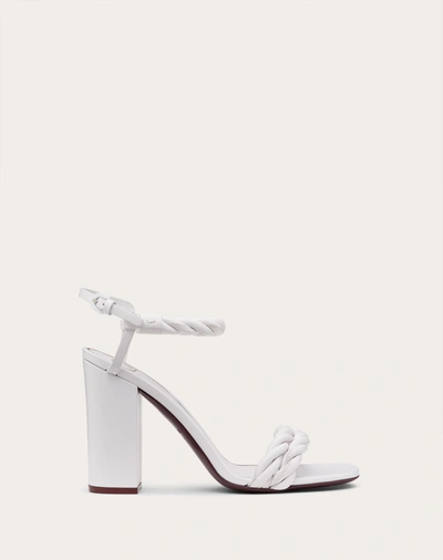 Valentino Garavani The Rope Nappa Sandal 100 Mm In Optic White