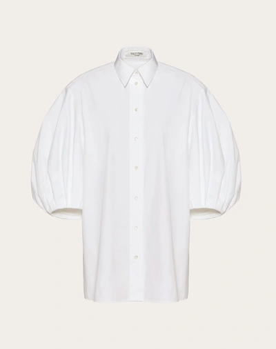 Valentino Technical Poplin Shirt In White